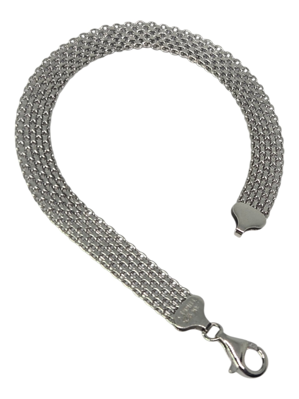 Sterling Silver Multi-Strand Chain Bracelet - Silver